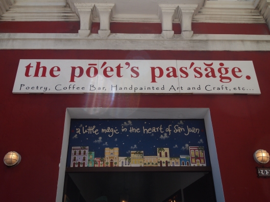 The Poet's Passage sits at one end of Plaza de Armas