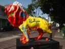 painted lion in Plaza las Delicias