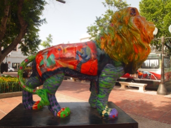 another painted lion in Ponce